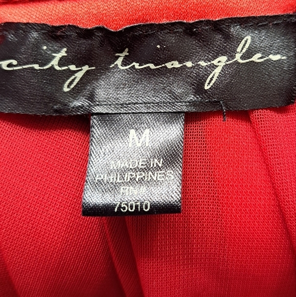 City Triangle Red Special Occasion/Holiday Dress With Rhinestones    Size M - Picture 15 of 15